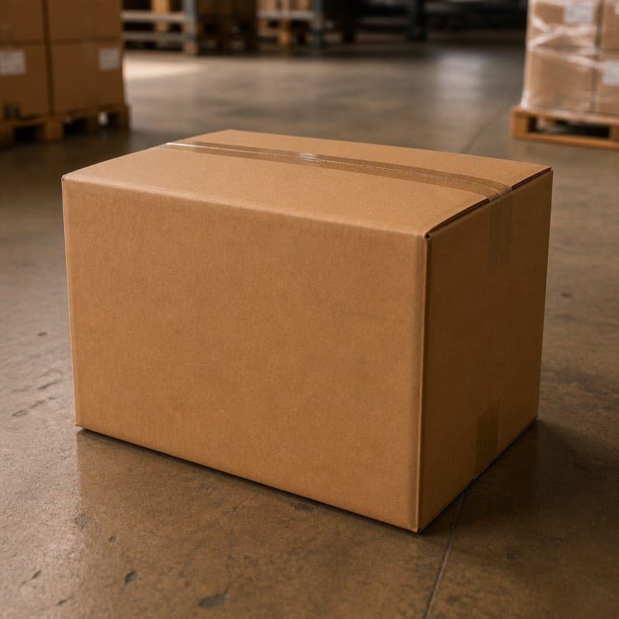 Sealed cardboard carton ready for shipment